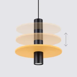 Lampa wisząca PELTA 1 czarna/żółta (SL.1883) - Sollux Lighting