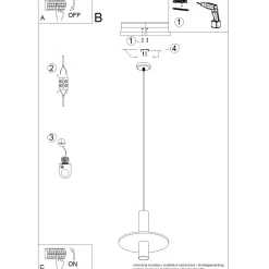 Lampa wisząca PELTA 1 czarna/granatowa (SL.1884) - Sollux Lighting