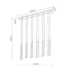 Lampa wisząca PIANO BLACK GOLD 12 (10119) - TK Lighting