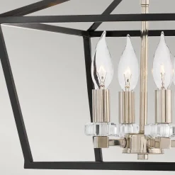 Lampa wisząca/ Półplafon Stinson - 4 źródła światła - Czarna/ Polerowany nikiel (QN-STINSON-4P-M-BK) - Quintiesse