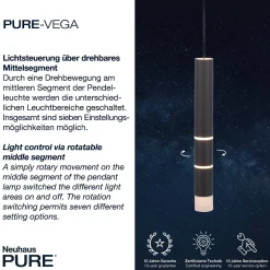 LAMPA WISZĄCA PURE-VEGA (2211-18) - Paul Neuhaus