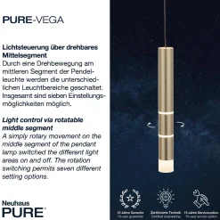 LAMPA WISZĄCA PURE-VEGA (2211-60) - Paul Neuhaus