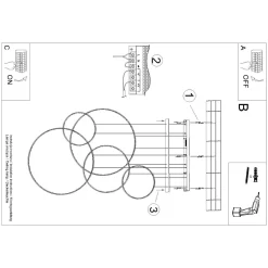 Lampa wisząca RIO 5 55/55/78/110/110 biała LED 3000K (TH.542) - Thoro Lighting