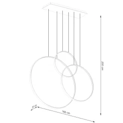 Lampa wisząca RIO 3 55/78/110 czarna LED 3000K (TH.540) - Thoro Lighting