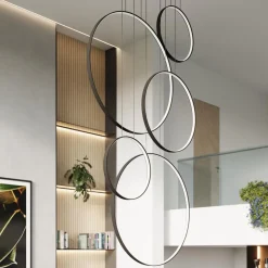 Lampa wisząca RIO 5 55/55/78/110/110 czarna LED 4000K (TH.544) - Thoro Lighting