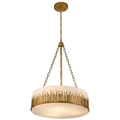 Lampa wisząca Sawgrass - 3 źródła światła - Płatkowe złoto (QN-SAWGRASS-3P-DG-O) - Quintiesse