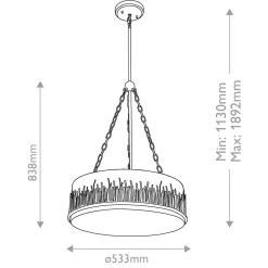Lampa wisząca Sawgrass - 3 źródła światła - Płatkowe złoto (QN-SAWGRASS-3P-DG-O) - Quintiesse