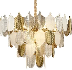 Lampa wisząca SECRET biało złota 80 cm (D824P-800) - Step into Design