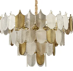 Lampa wisząca SECRET biało złota 80 cm (D824P-800) - Step into Design