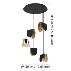 Lampa wisząca SERENARA czarna (390183) - EGLO