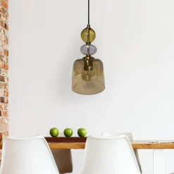 Lampa wisząca Tropea 1xE27 bursztynowa, mała (LP-2004/1P S AM) - Light Prestige