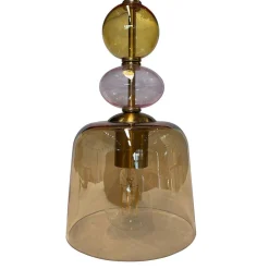 Lampa wisząca Tropea 1xE27 bursztynowa, mała (LP-2004/1P S AM) - Light Prestige