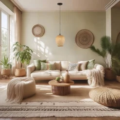 Lampa wisząca z naturalnym abażurem ALMA 1xE27 (ML1807) - Milagro