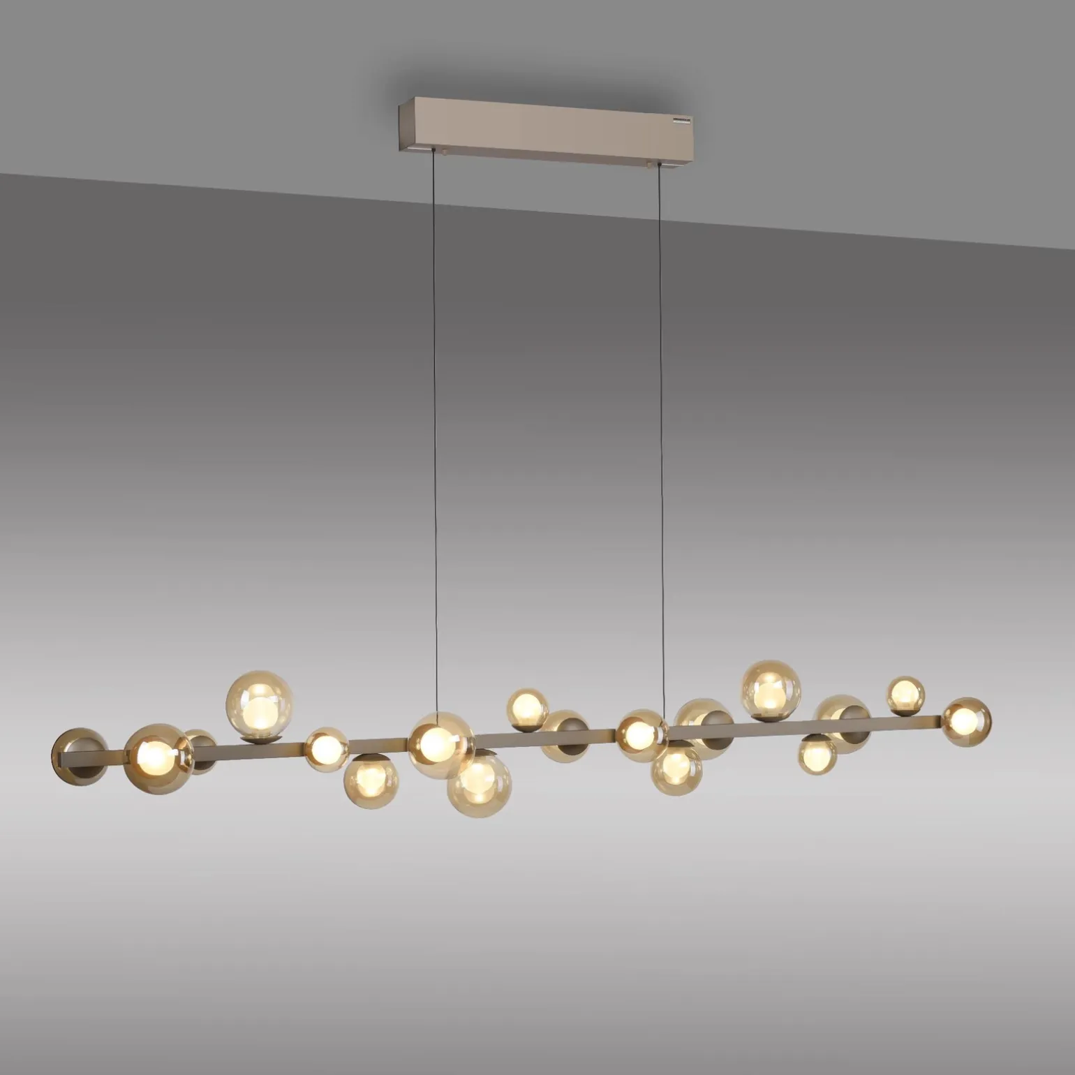 Lampa wisząca z płynną regulacją wysokości PURE E-POPUP 180cm BRĄZOWA (2558-97) - Paul Neuhaus