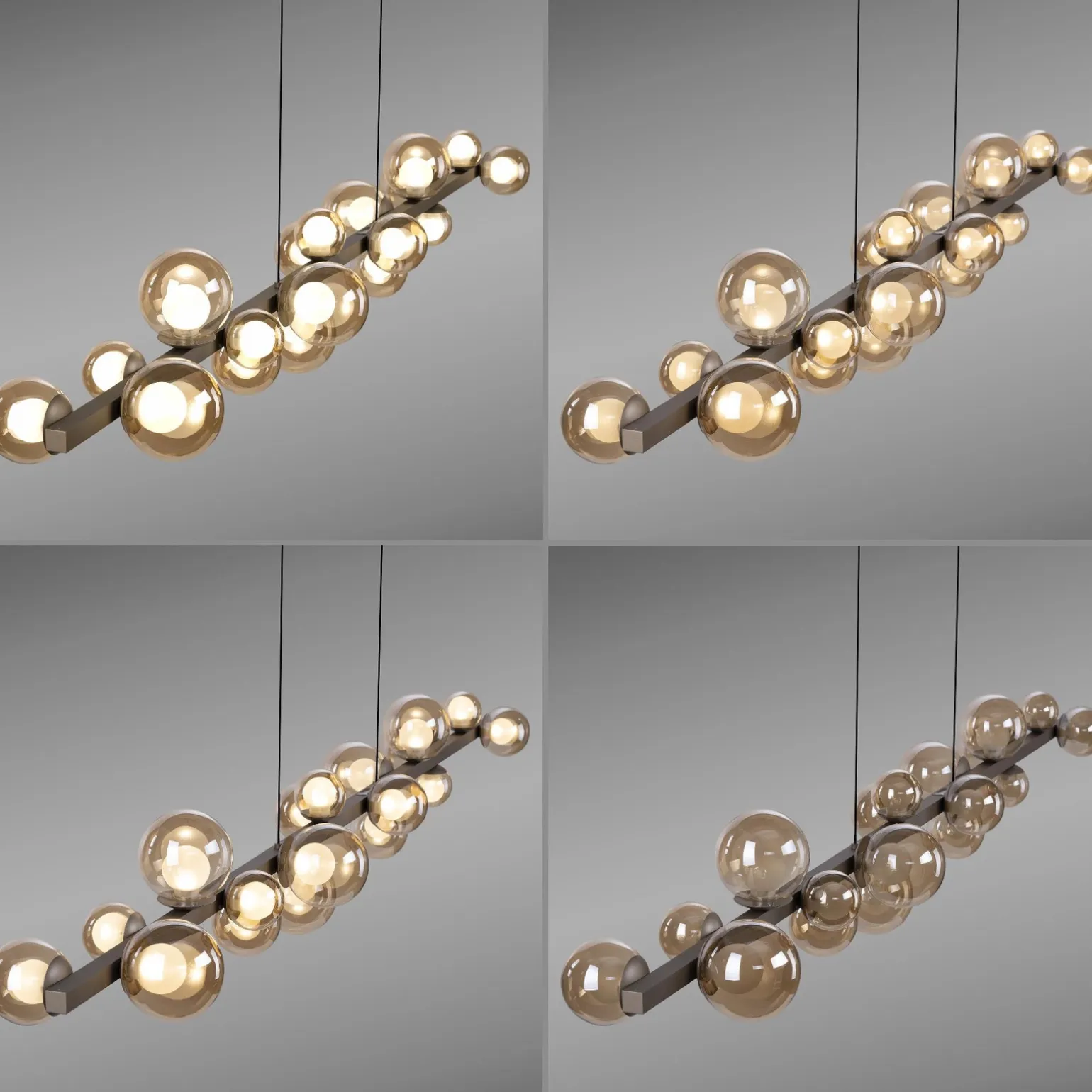 Lampa wisząca z płynną regulacją wysokości PURE E-POPUP 180cm BRĄZOWA (2558-97) - Paul Neuhaus