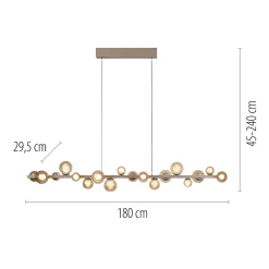 Lampa wisząca z płynną regulacją wysokości PURE E-POPUP 180cm BRĄZOWA (2558-97) - Paul Neuhaus