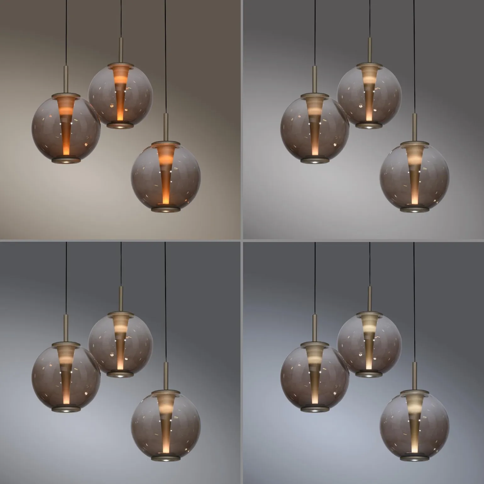 Lampa wisząca z płynną regulacją wysokości PURE E-INFINITY BRĄZOWY (2222-97) - Paul Neuhaus