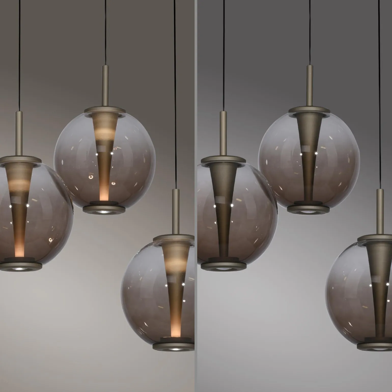 Lampa wisząca z płynną regulacją wysokości PURE E-INFINITY BRĄZOWY (2222-97) - Paul Neuhaus