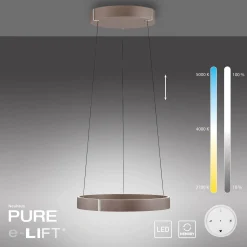 Lampa wisząca z płynną regulacją wysokości PURE E-CLIPSE METALICZNY BRĄZ (2560-34) - Paul Neuhaus