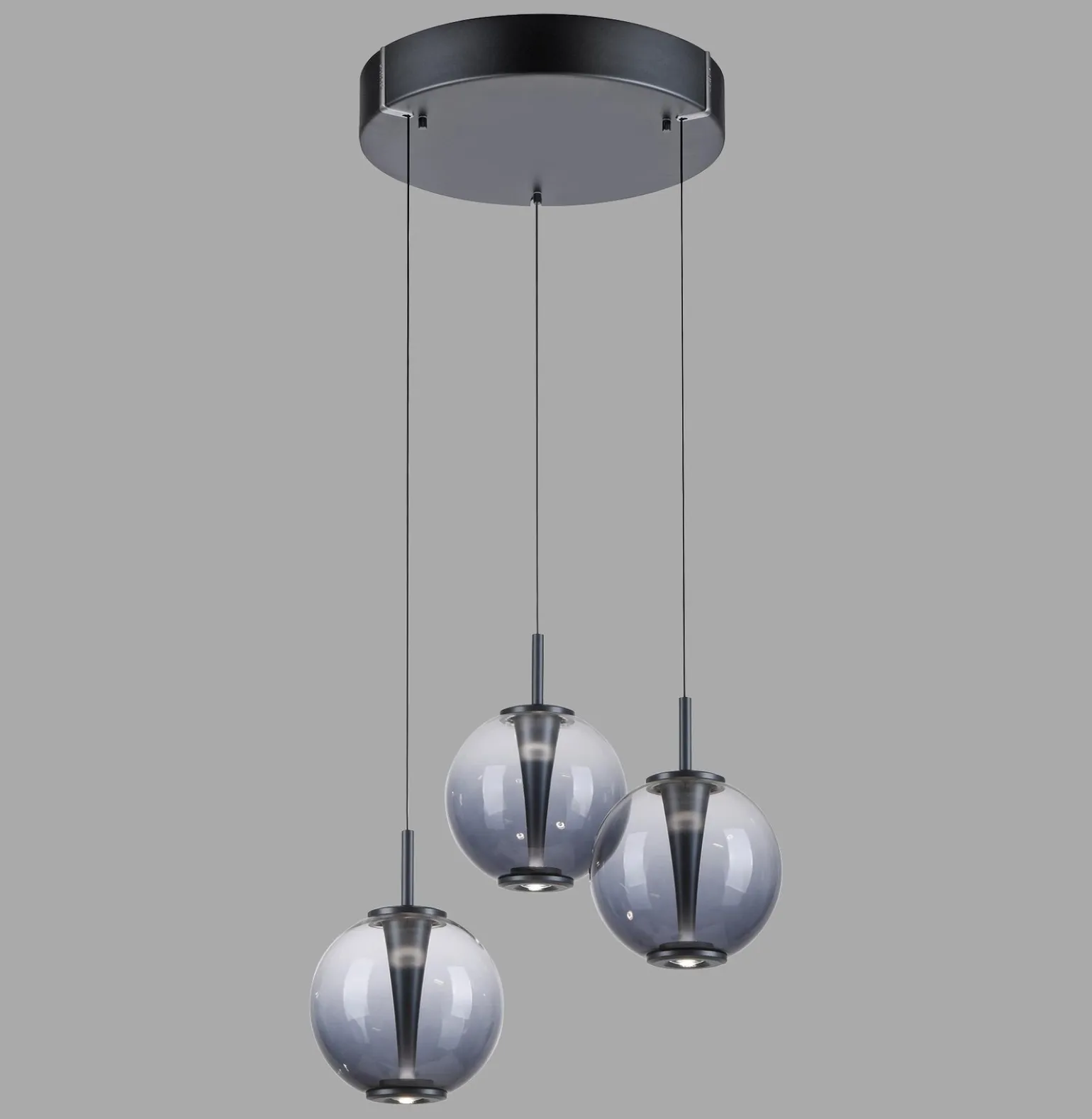 Lampa wisząca z płynną regulacją wysokości PURE E-INFINITY SZARA (2222-15) - Paul Neuhaus