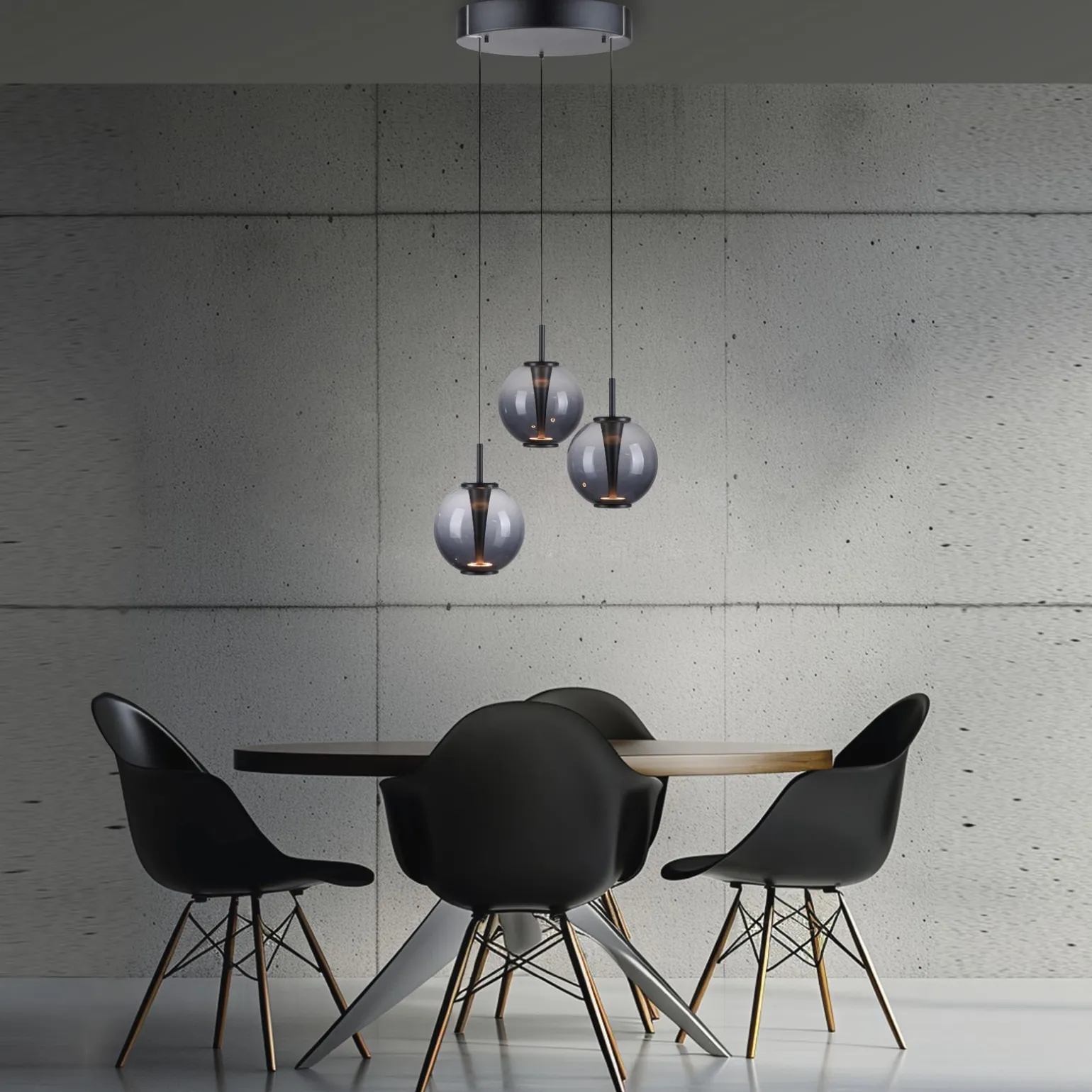 Lampa wisząca z płynną regulacją wysokości PURE E-INFINITY SZARA (2222-15) - Paul Neuhaus