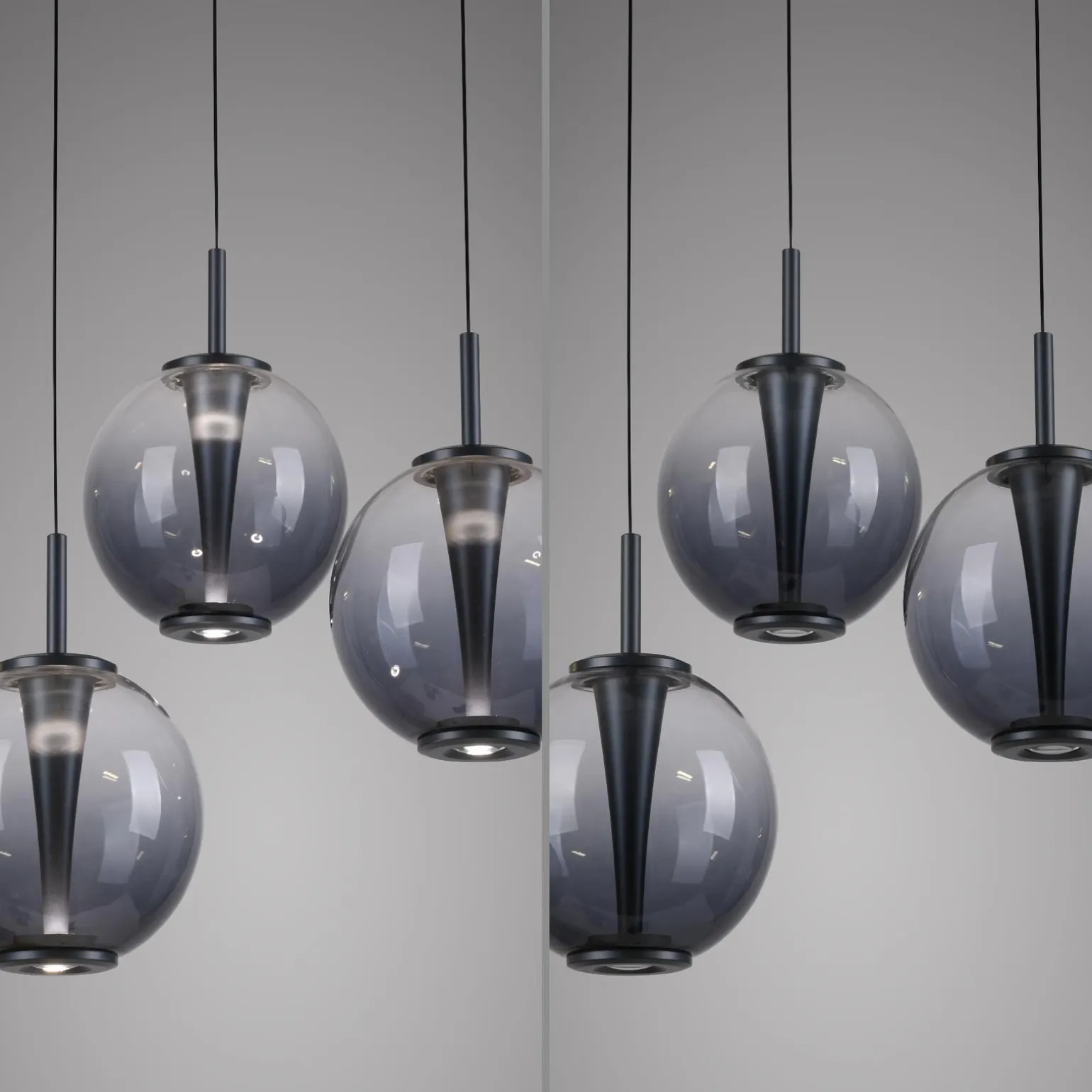 Lampa wisząca z płynną regulacją wysokości PURE E-INFINITY SZARA (2222-15) - Paul Neuhaus