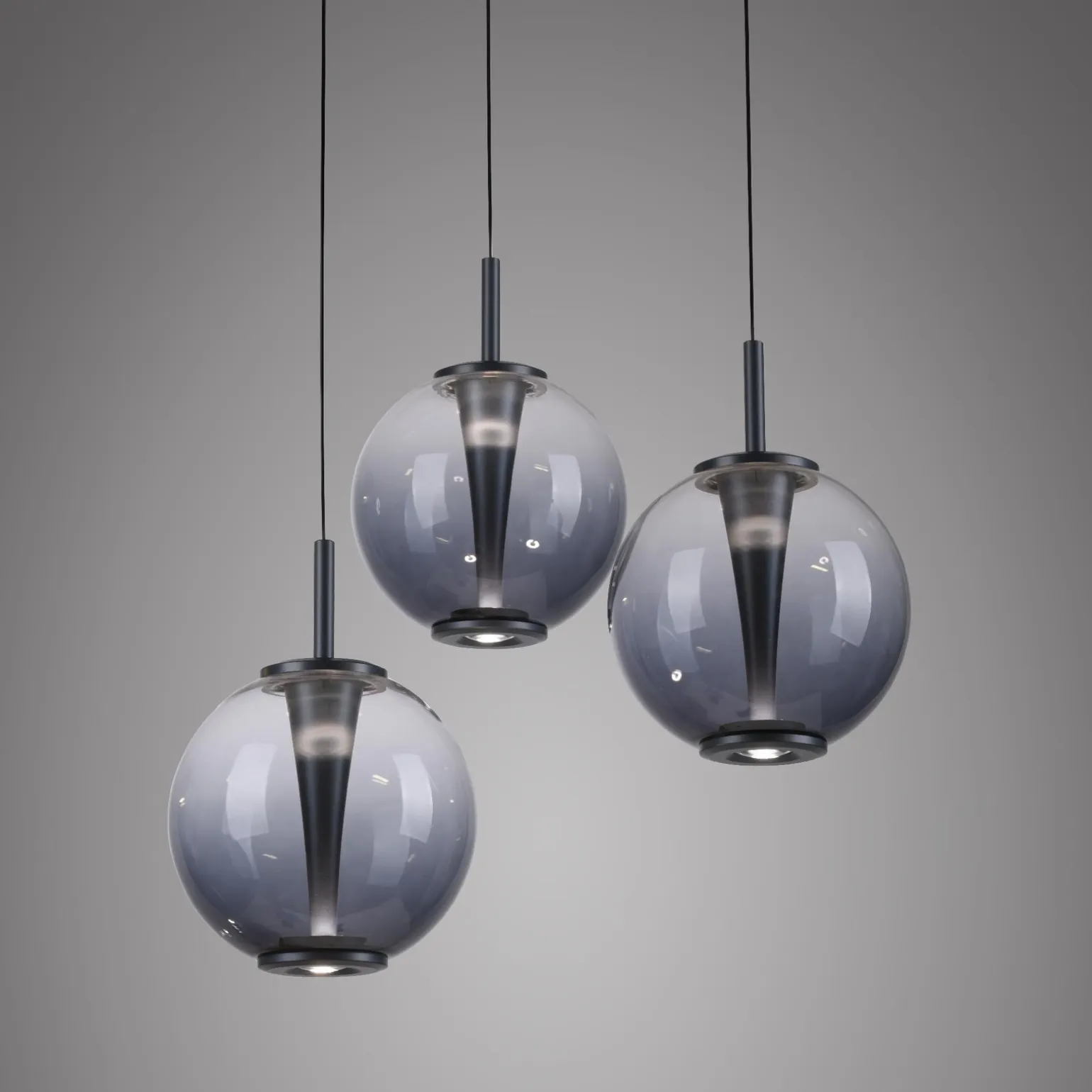 Lampa wisząca z płynną regulacją wysokości PURE E-INFINITY SZARA (2222-15) - Paul Neuhaus