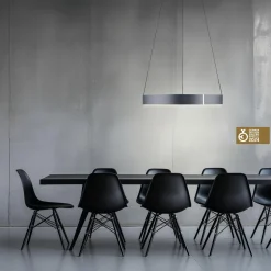 Lampa wisząca z płynną regulacją wysokości PURE E-CLIPSE SZARY (2561-15) - Paul Neuhaus