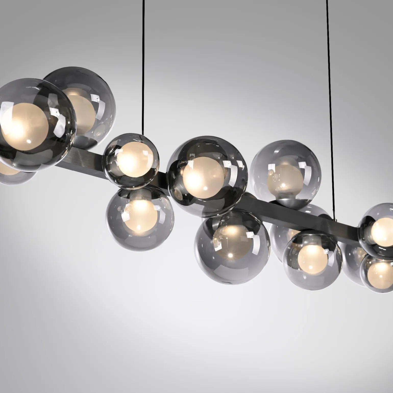 Lampa wisząca z płynną regulacją wysokości PURE E-POPUP 120cm SZARY (2557-15) - Paul Neuhaus