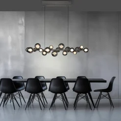 Lampa wisząca z płynną regulacją wysokości PURE E-POPUP 120cm SZARY (2557-15) - Paul Neuhaus