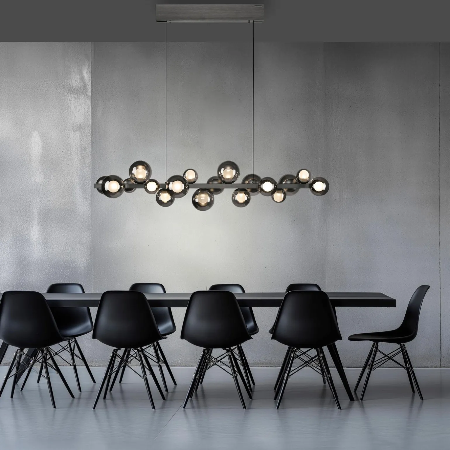 Lampa wisząca z płynną regulacją wysokości PURE E-POPUP 120cm SZARY (2557-15) - Paul Neuhaus