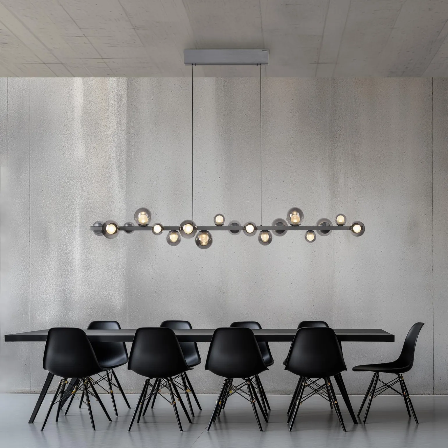 Lampa wisząca z płynną regulacją wysokości PURE E-POPUP 180cm SZARA (2558-15) - Paul Neuhaus