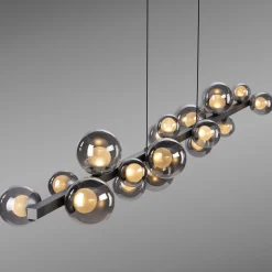 Lampa wisząca z płynną regulacją wysokości PURE E-POPUP 180cm SZARA (2558-15) - Paul Neuhaus