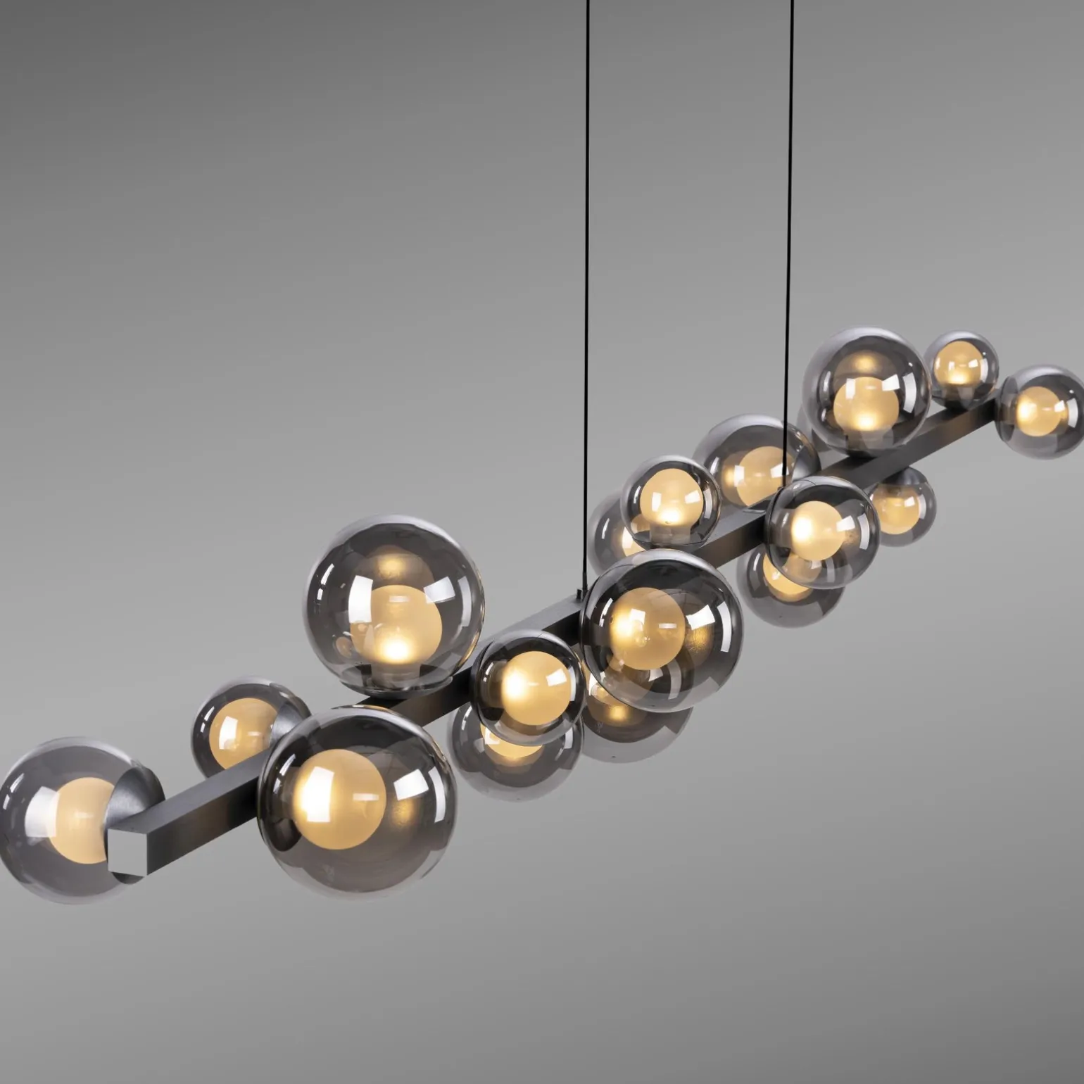 Lampa wisząca z płynną regulacją wysokości PURE E-POPUP 180cm SZARA (2558-15) - Paul Neuhaus