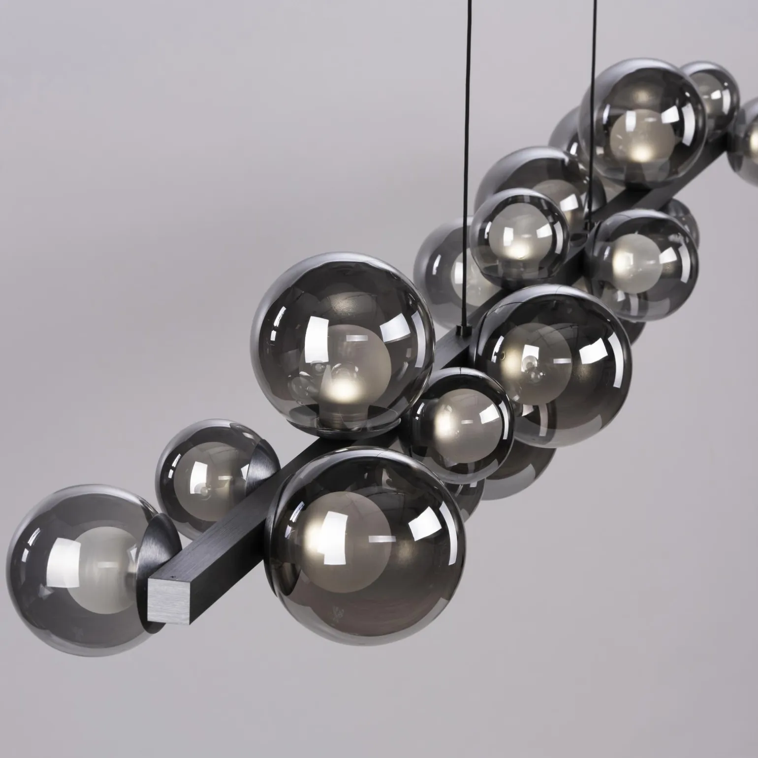 Lampa wisząca z płynną regulacją wysokości PURE E-POPUP 180cm SZARA (2558-15) - Paul Neuhaus