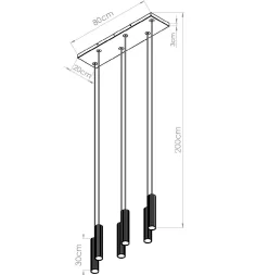 Lampa wisząca ze ściemniaczem Push Dimm/DALI2 IVAR 6L zielona oliwka LED 3000K (TH.589) - Thoro Lighting