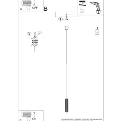 Lampa wisząca ze ściemniaczem Push Dimm/DALI2 IVAR 1 ochra czerwona LED 3000K (TH.592) - Thoro Lighting