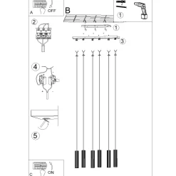 Lampa wisząca ze ściemniaczem Push Dimm/DALI2 IVAR 6L biała LED 4000K (TH.617) - Thoro Lighting