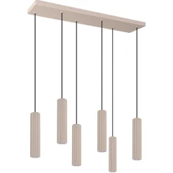 Lampa wisząca ze ściemniaczem Push Dimm/DALI2 IVAR 6L taupe LED 4000K (TH.645) - Thoro Lighting