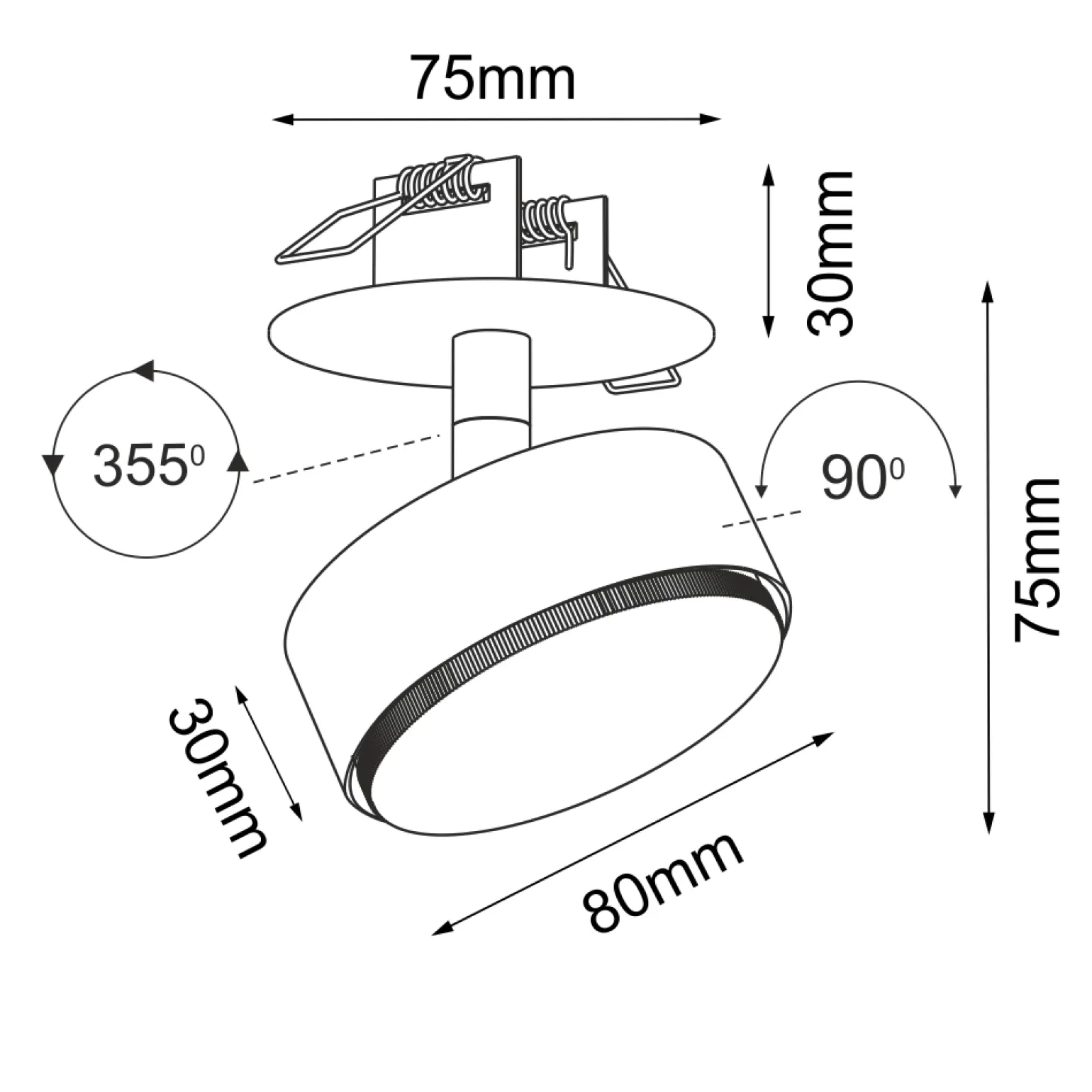 Lampa wpuszczana Drop in 1 - Biała (3259) - Brosline