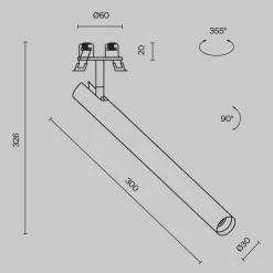 Lampa wpuszczana Focus T (C141RS-L300-6W3K-B) - Maytoni