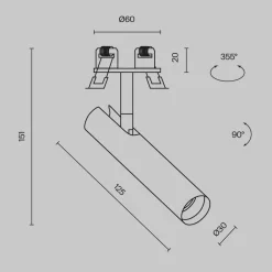 Lampa wpuszczana Focus T (C141RS-L125-6W3K-B) - Maytoni