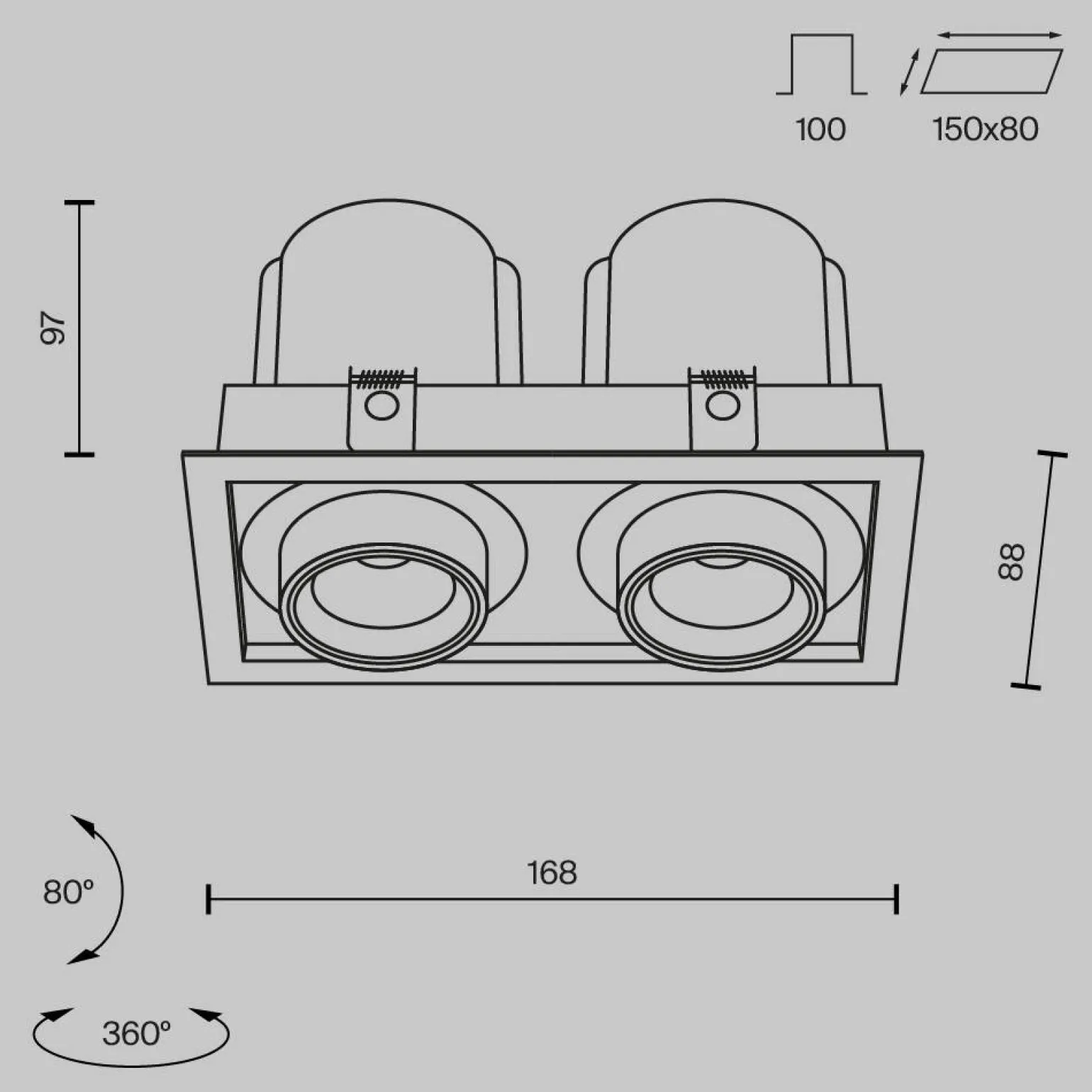 Lampa wpuszczana Hidden (DL095-02-10W3K-W) - Maytoni