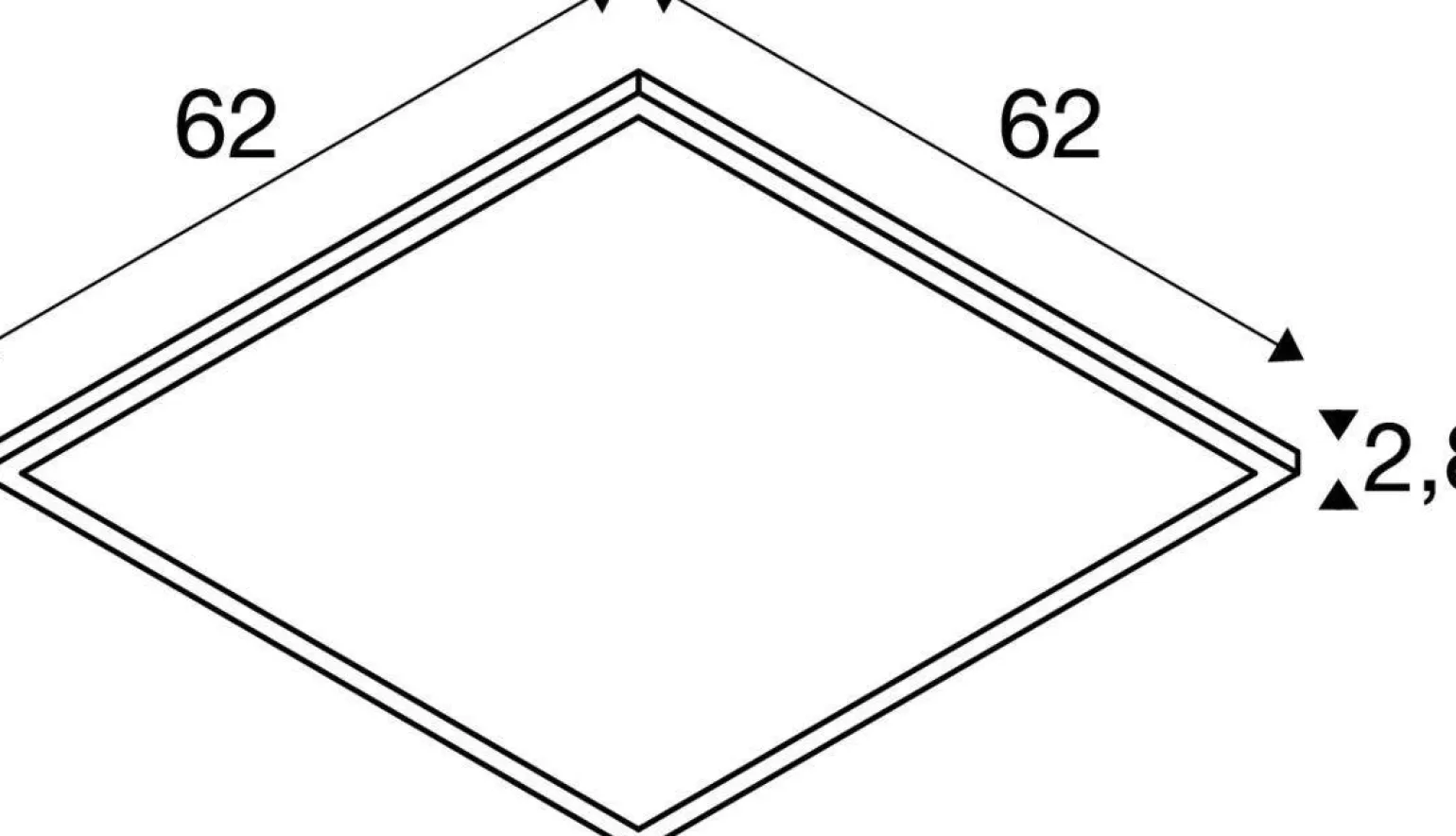 Lampa wpuszczana PANEL V DALI 625, 34 W (1007505) - SLV