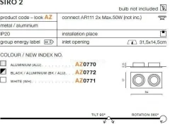 Lampa wpuszczana SIRO 2 white (AZ0771 | GM22000-WH) - AZZARDO
