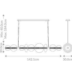 Lampa wyspowa Atomo - 7 źródeł światła - Polerowany chrom (QN-ATOMO-LP7-PC) - Quintiesse