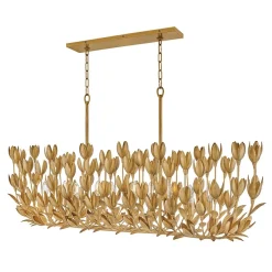 Lampa wyspowa Flora - 10 źródeł światła - Oksydowane złoto (QN-FLORA10-GD) - Quintiesse