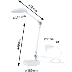 Lampka na biurko ściemnialna ładowana USB NUMIS QI LED DIM biała (PL78011) - PAULMANN