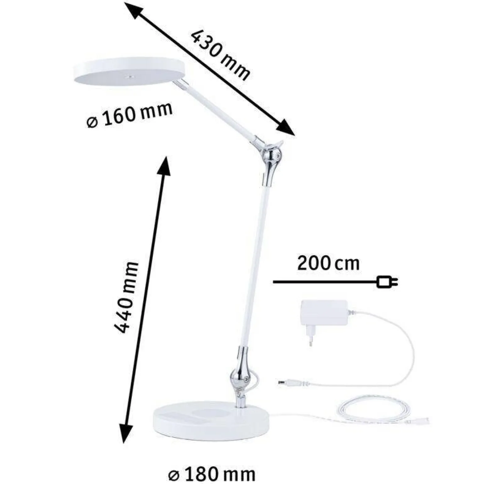 Lampka na biurko ściemnialna ładowana USB NUMIS QI LED DIM biała (PL78011) - PAULMANN