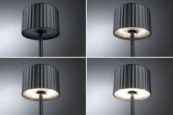 Lampka stołowa solarna ELSE LED DIM USB-C 3,7W 250lm 2700K IP44 czarny / aluminium (PL94878) - PAULMANN